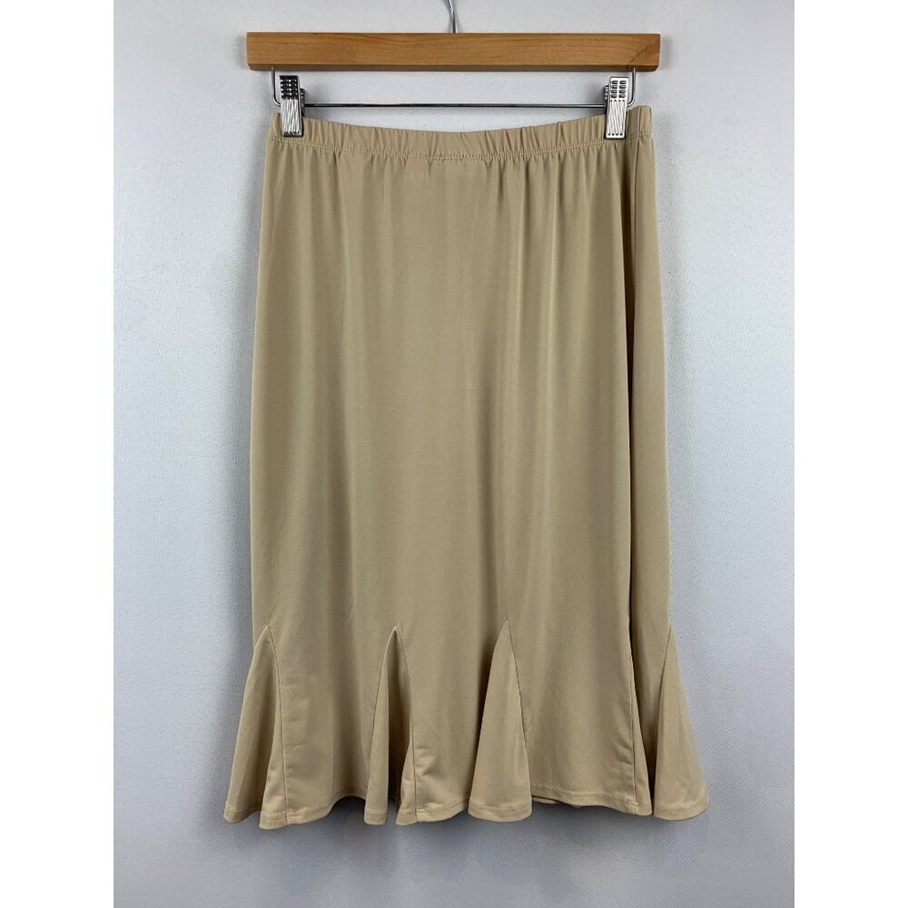 Susan Graver Beige Flared Hem Skirt XXS